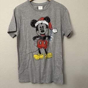 Disney Womens Mickey Mouse Santa Claus Hat Christmas Shirt New Large
